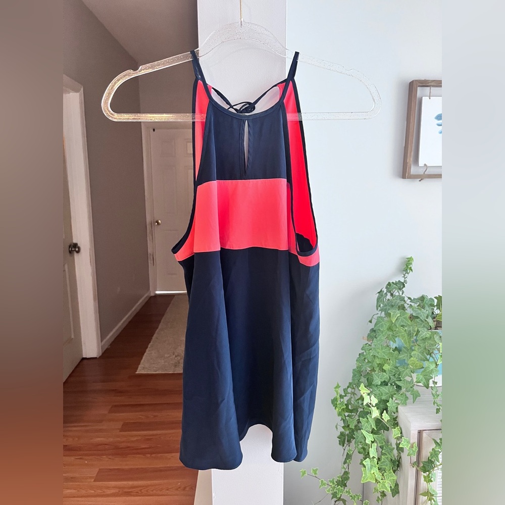 ASOS Colorblock Halter Neck Cut Out Back Tank Top